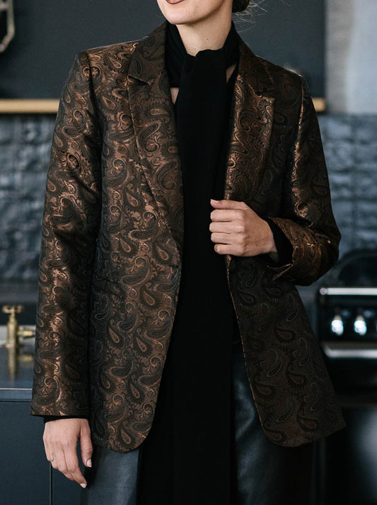 Image of Coats & Jackets. Productname: M.A Dainty Zazzle Jacket in Bronze colour by brand - M.A Dainty