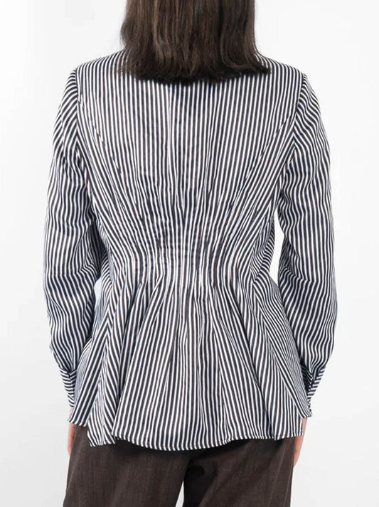 M.A DAINTY KEYES SHIRT (Blue/Brown Stripe)
