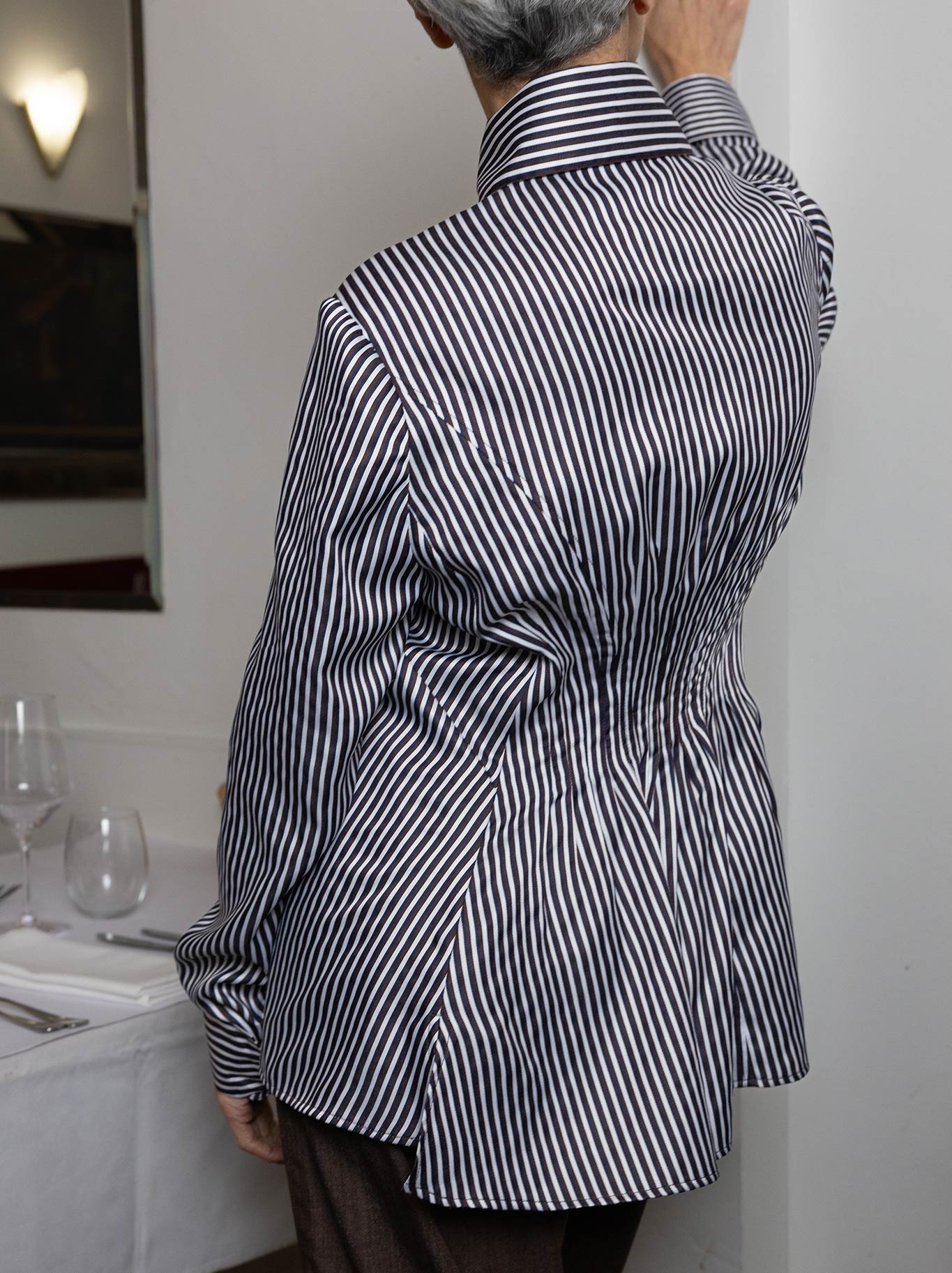 M.A Dainty Keyes Shirt (Blue/Brown Stripe)