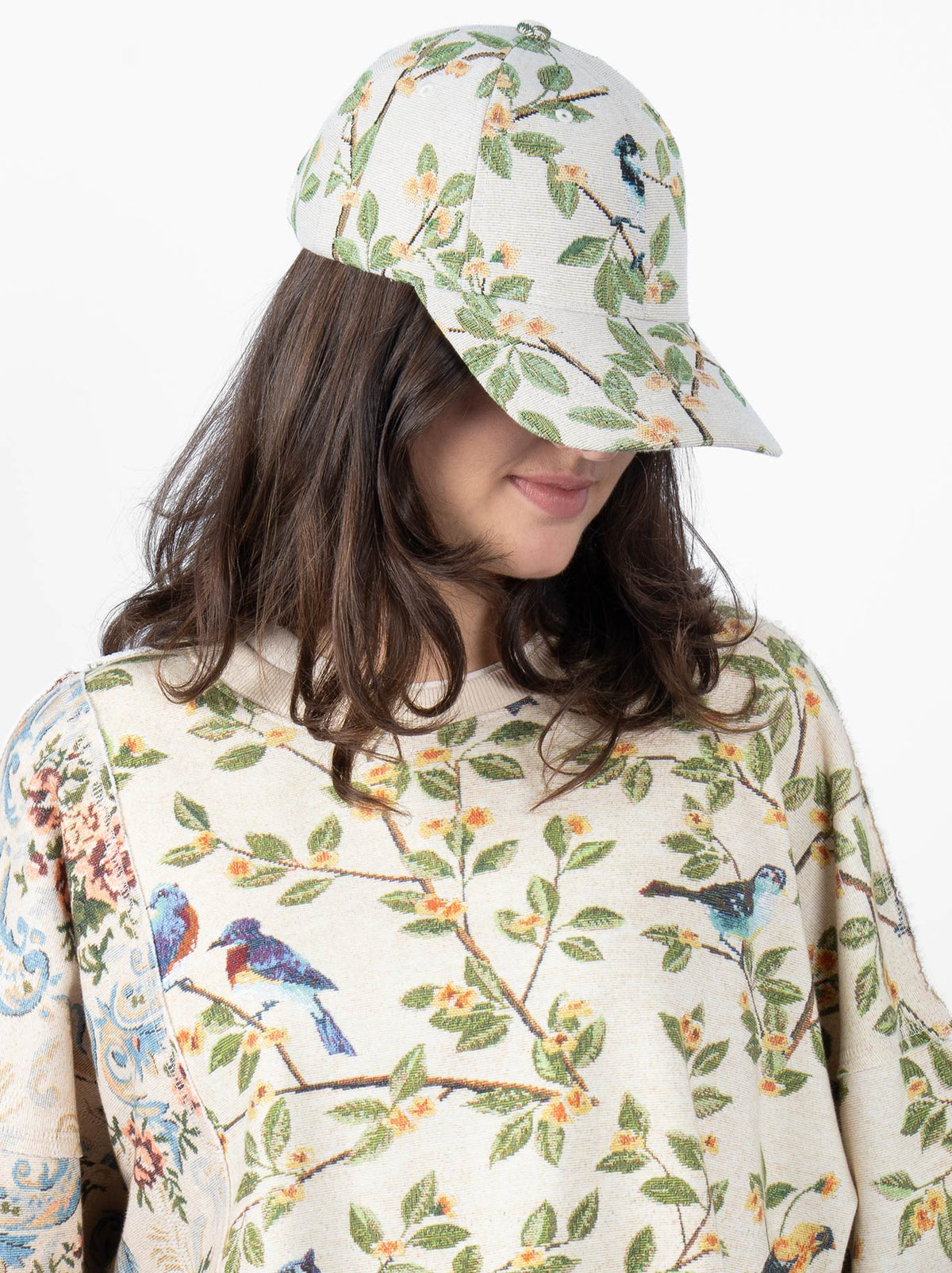 Image of Hats. Product name - M.A Dainty The Cap in Birds colour by brand - M.A Dainty