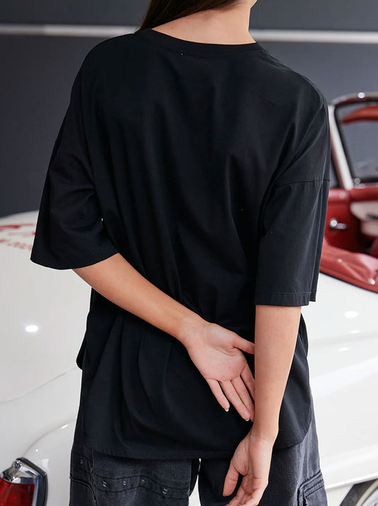 M.A DAINTY PEONY TEE (Black)