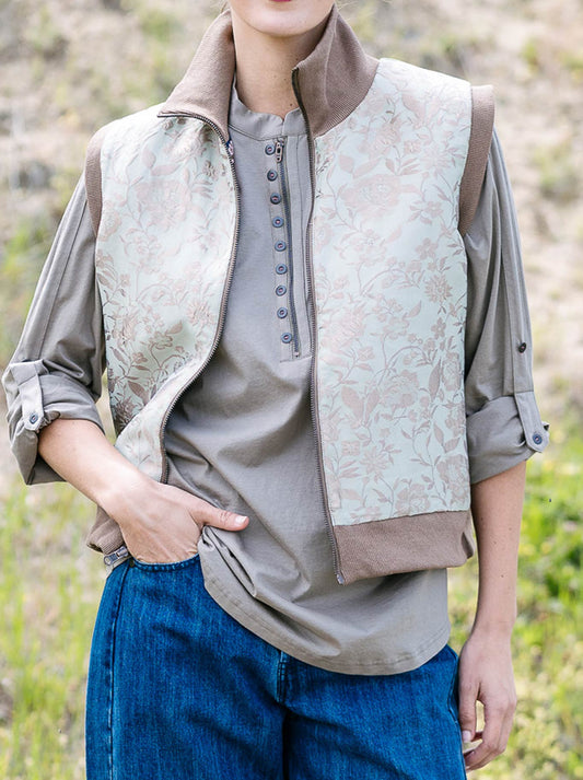 Image of Coats & Jackets. Productname: M.A Dainty Weekender Vest in Pink Pistachio colour by brand - M.A Dainty