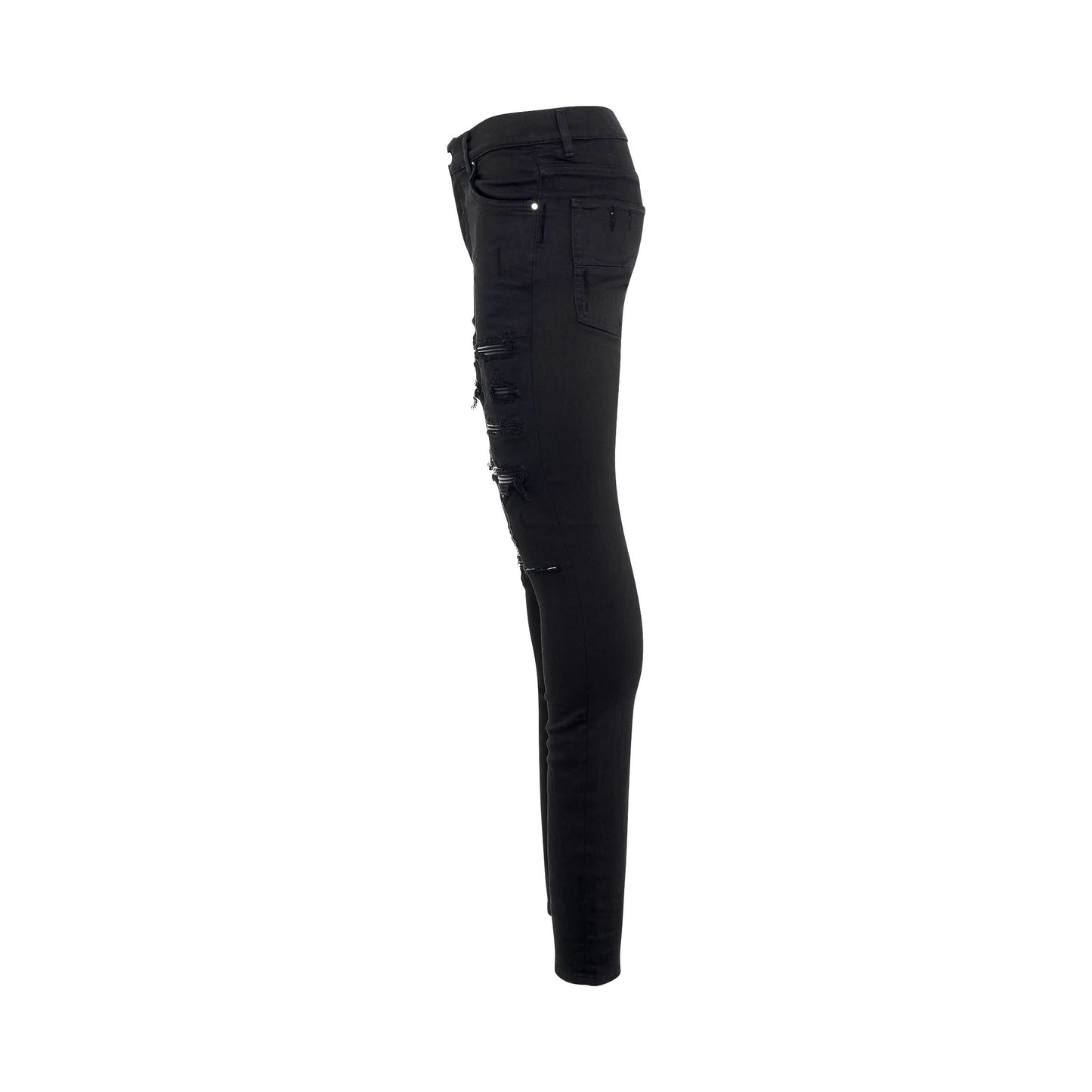 AMIRI Leather Thrasher Jeans (Black Od)