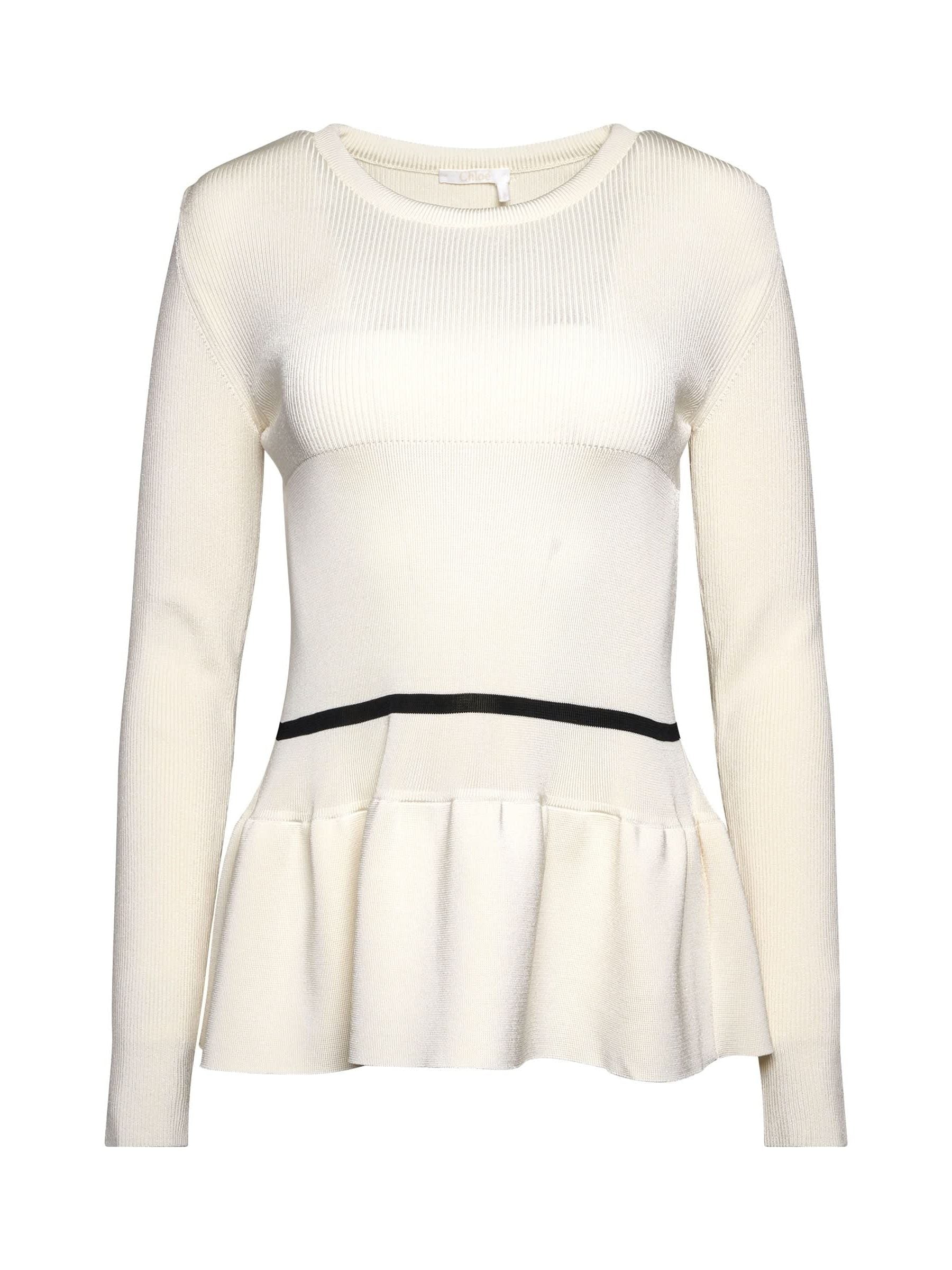 Image of a model wearing Outerwear. Productname: CHLOE Pullover in WHITE colour by brand - CHLOE