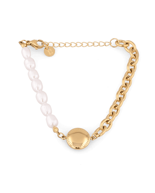 Image of Bracelets. Product name - Madeira Gold Pearl Bracelet in colour by brand - LAVANA