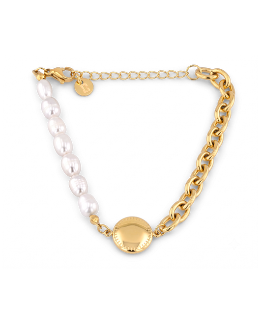 Image of Bracelets. Product name - Madeira Gold Pearl Bracelet in colour by brand - LAVANA