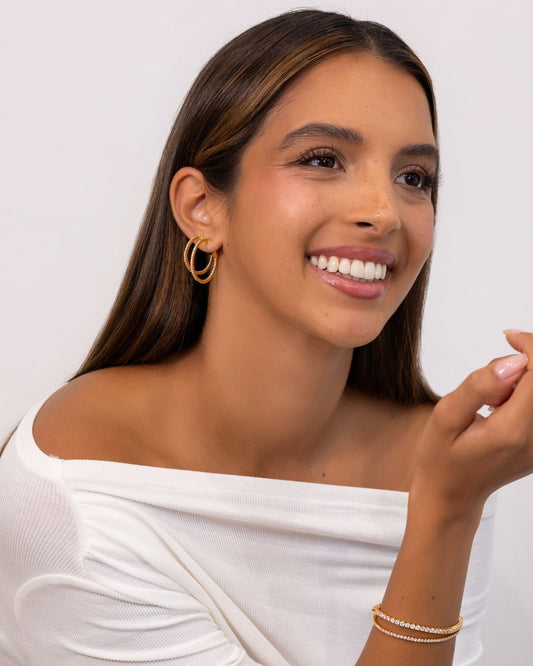 LAVANA Madrid Gold Diamond Hoop Earrings