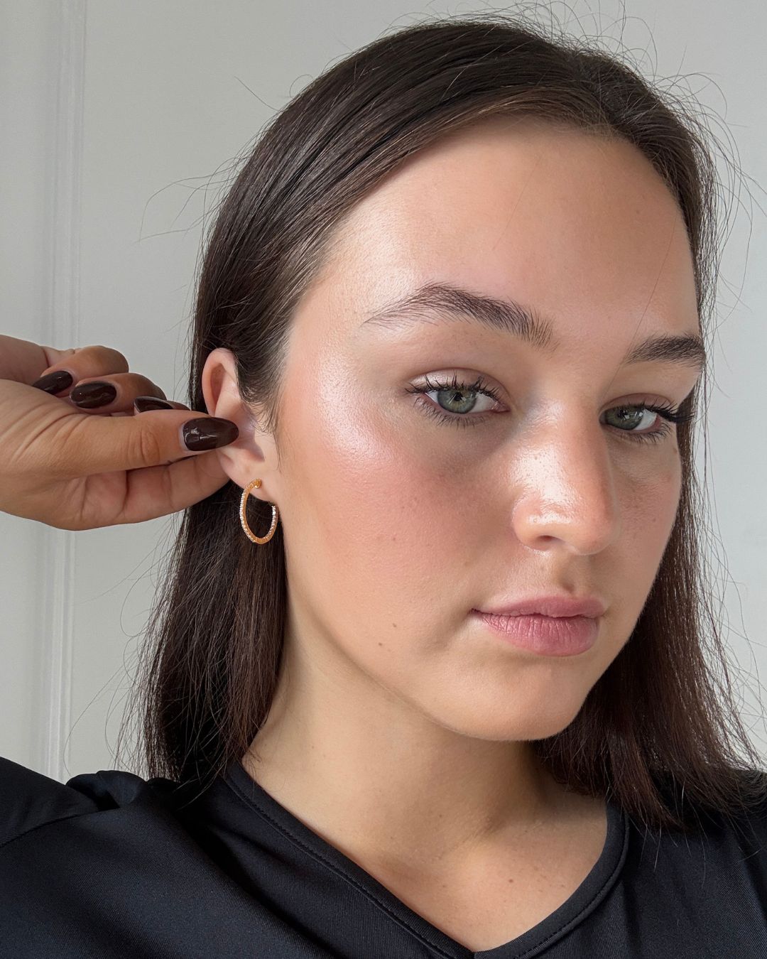 LAVANA Madrid Silver Diamond Hoop Earrings
