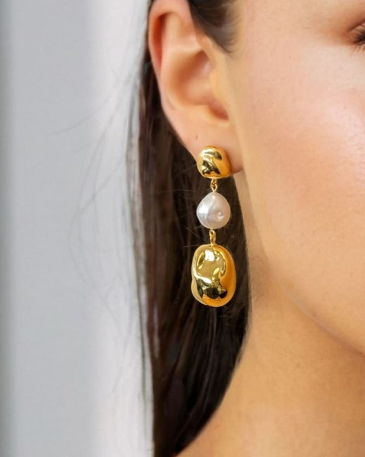 LAVANA Majorca Gold Pearl Drop Earrings