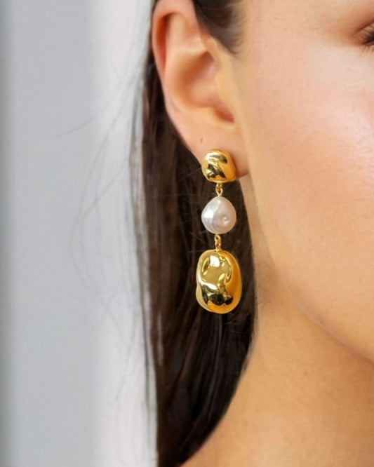 LAVANA Majorca Gold Pearl Drop Earrings