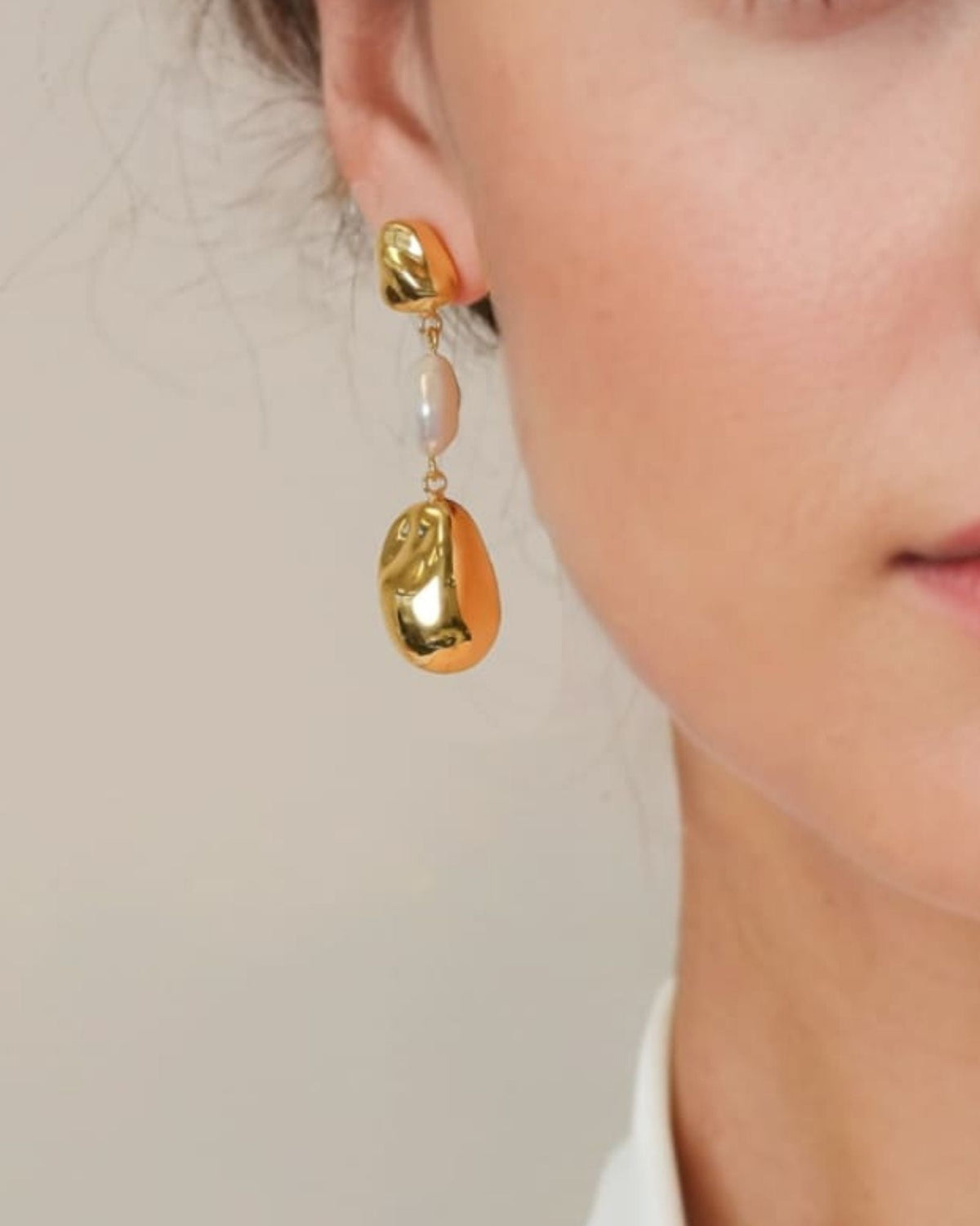 LAVANA Majorca Gold Pearl Drop Earrings