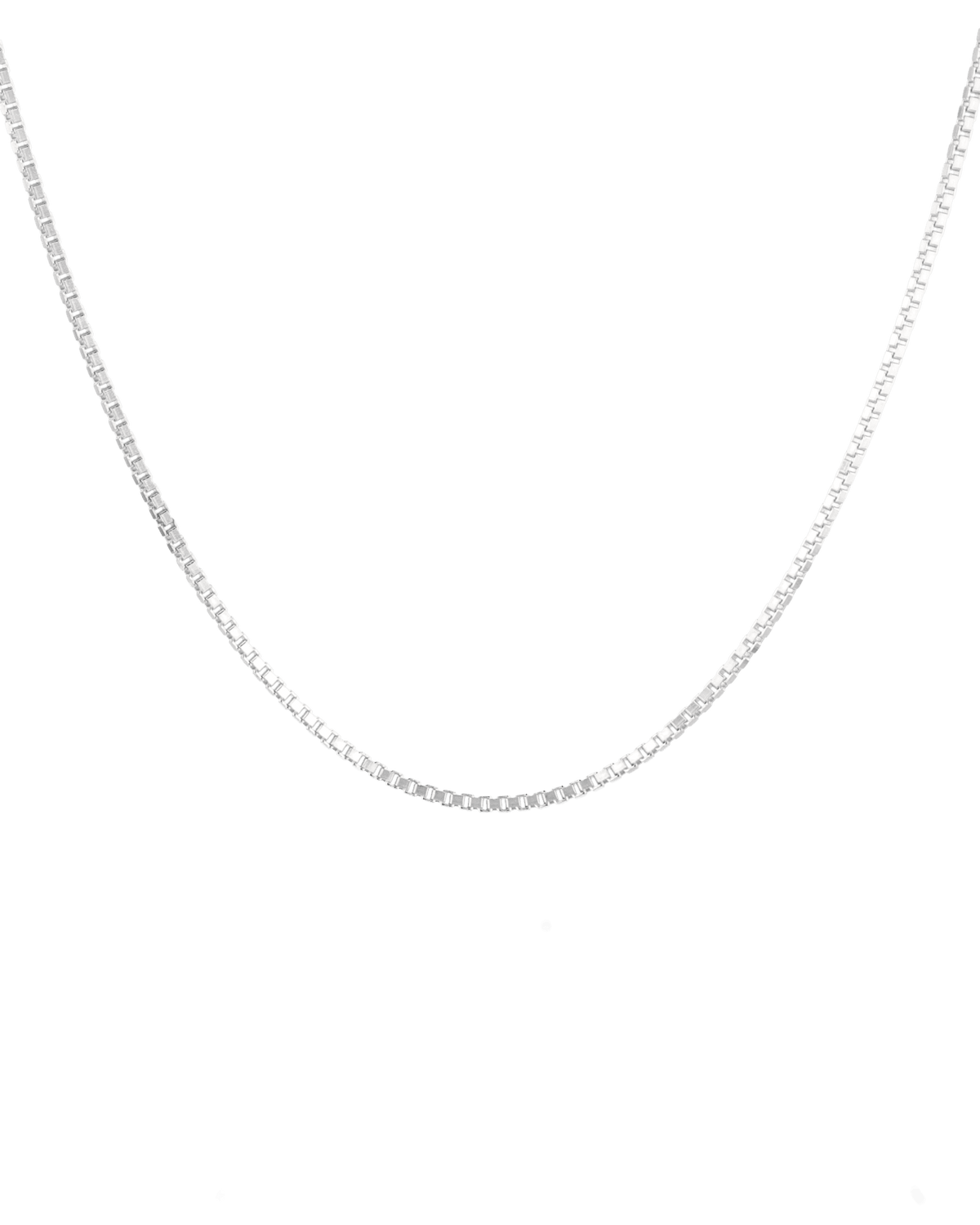 Image of Necklaces. Product name - Mali Silver Box Chain Necklace in colour by brand - LAVANA