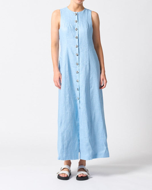 Image of Dresses. Productname: Walnut Melbourne Malta Midi Dress in Sky Blue colour by brand - Walnut Melbourne
