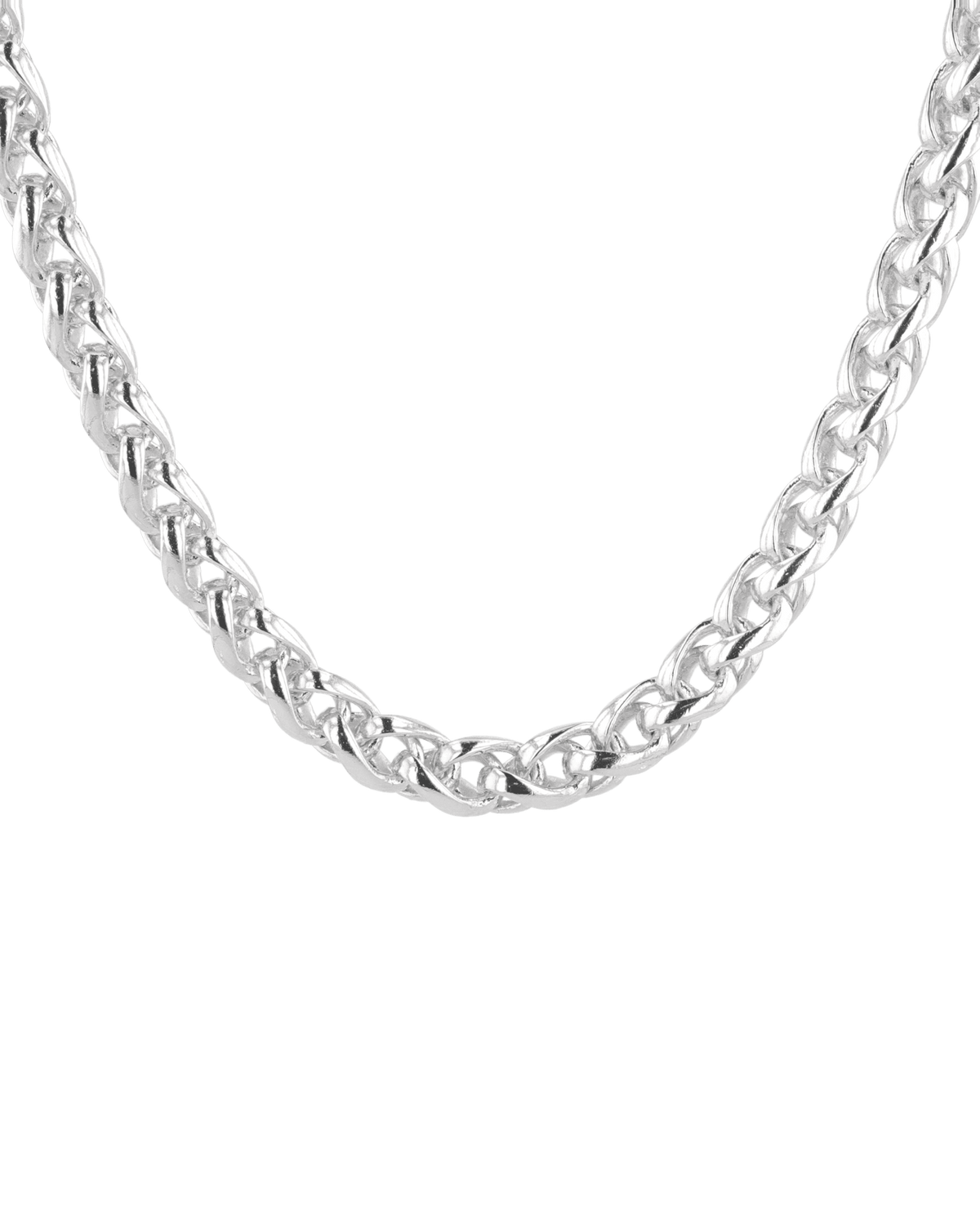 Image of Necklaces. Product name - Marseille Silver Wheat Chain Necklace in colour by brand - LAVANA