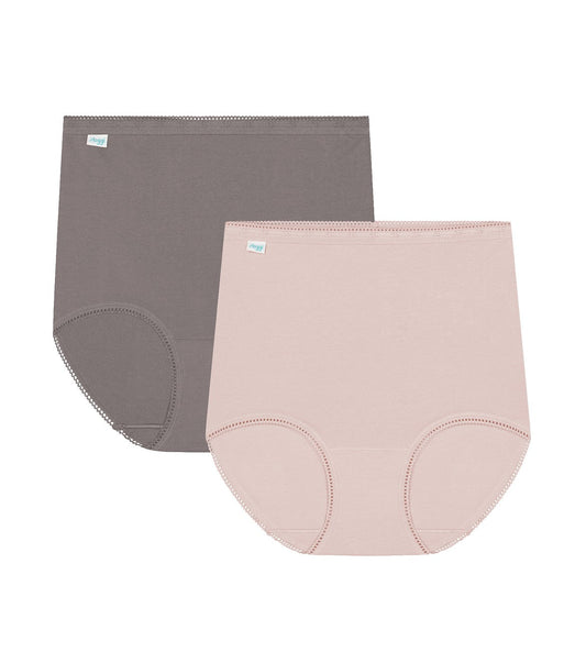 Image of Briefs. Productname: Triumph Sloggi Maxi 2 Pack in Pink/Brown colour by brand - Triumph
