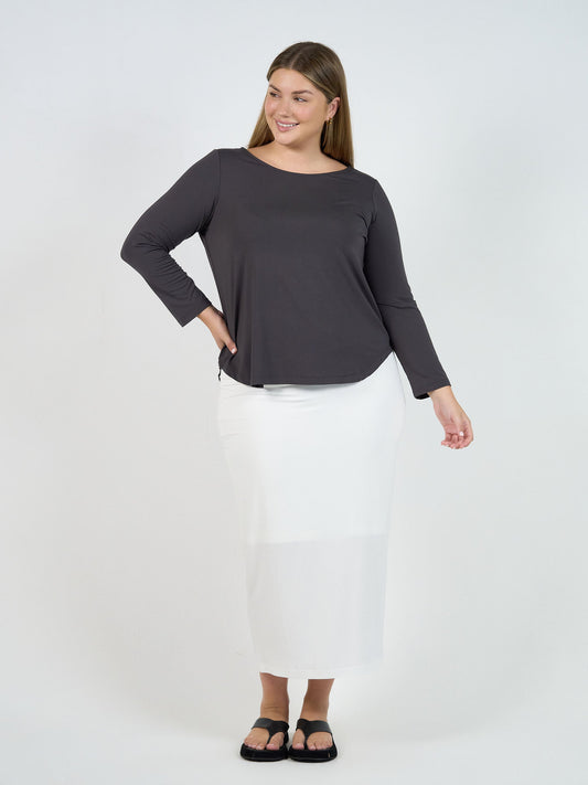 Lou Lou Maxi Bamboo Whitney Tube Skirt (White)