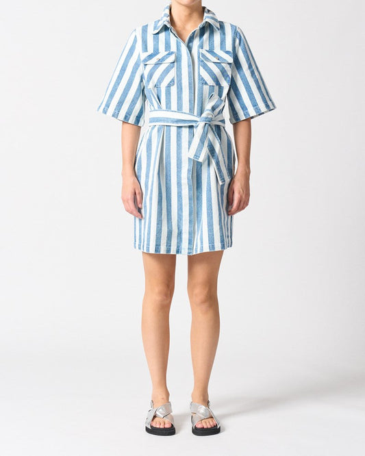 Image of Dresses. Productname: Walnut Melbourne Mayfair Dress in Denim Stripe colour by brand - Walnut Melbourne