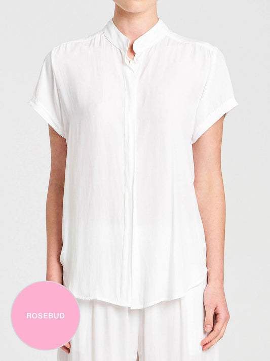 Image of Shirts. Productname: MELA PURDIE SOFT STAND SHIRT in Rosebud colour by brand - Mela Purdie