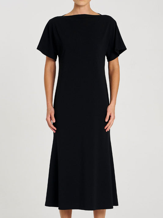 Image of Dresses. Productname: Mela Purdie Slash Neck Dress in Black colour by brand - Mela Purdie