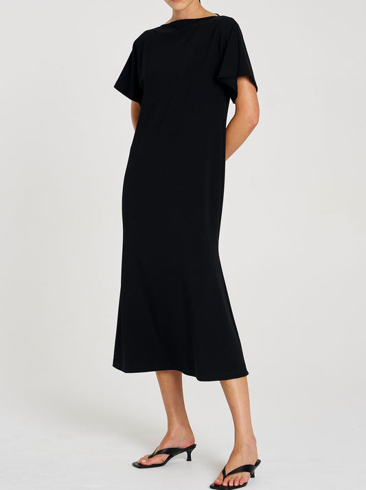 Mela Purdie Slash Neck Dress (Black)