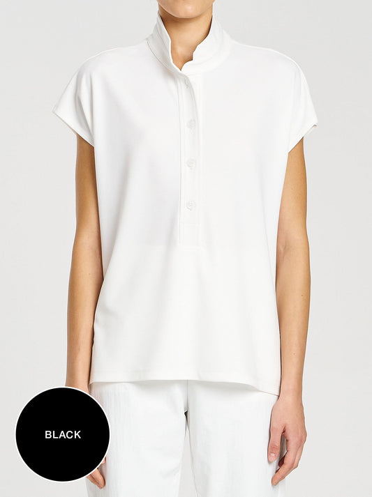 Image of a model wearing Tops. Productname: MELA PURDIE HENLY TANK in Cream colour by brand - Mela Purdie