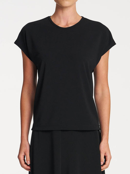 Image of a model wearing Tops. Product name - Mela Purdie Jewel Shell in Black colour by brand - Mela Purdie