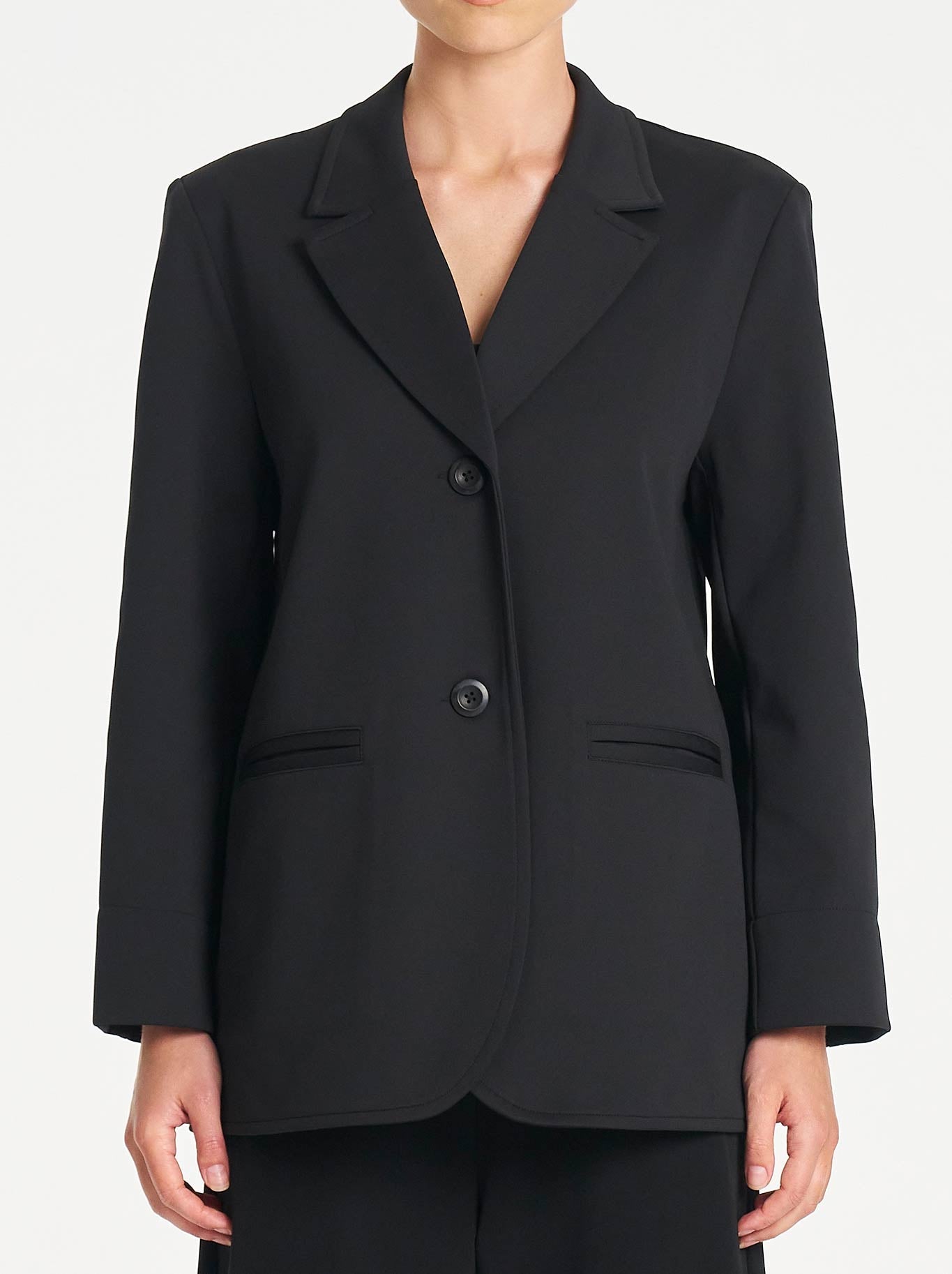 Image of Coats & Jackets. Product name - Mela Purdie Utility Blazer in Black colour by brand - Mela Purdie