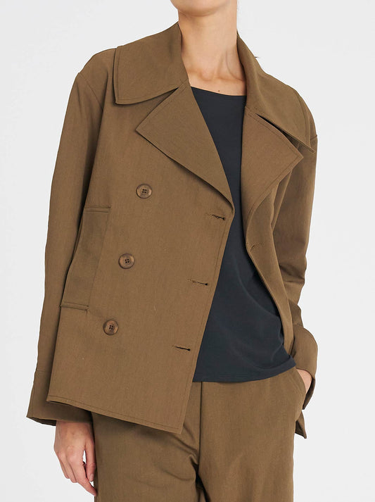 Image of Coats & Jackets. Productname: Mela Purdie Pea Jacket in Tannin colour by brand - Mela Purdie
