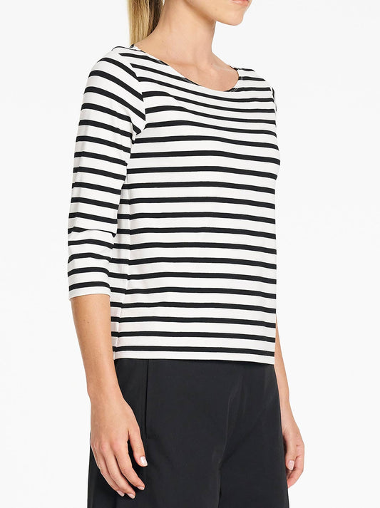 MELA PURDIE RELAXED BOAT NECK (White/Black)