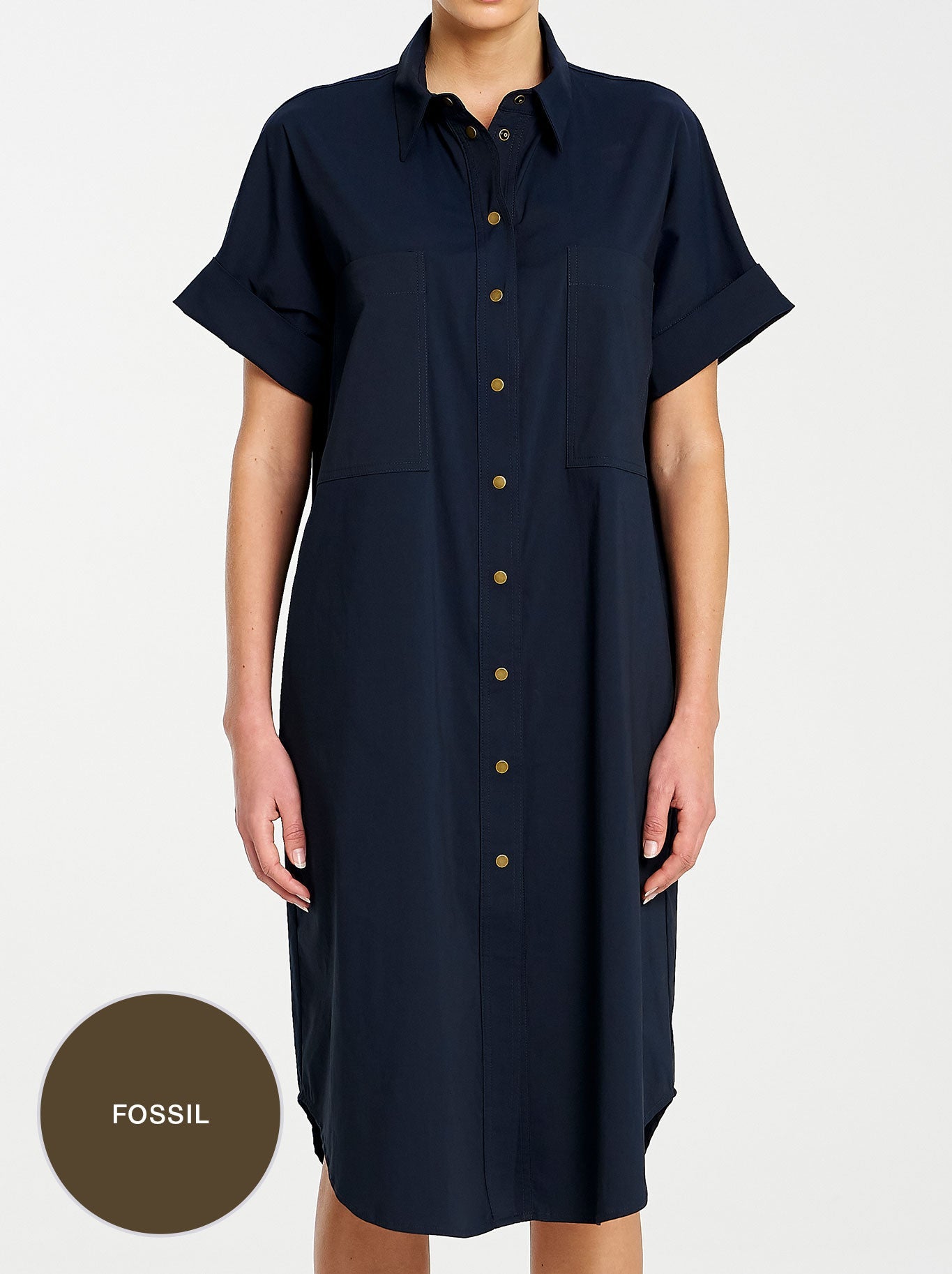 Image of Dresses. Productname: Mela Purdie Stud Shell Dress in Fossil colour by brand - Mela Purdie