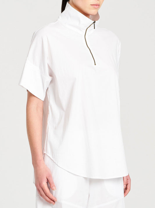 MELA PURDIE HALF ZIP SHIRT (White)