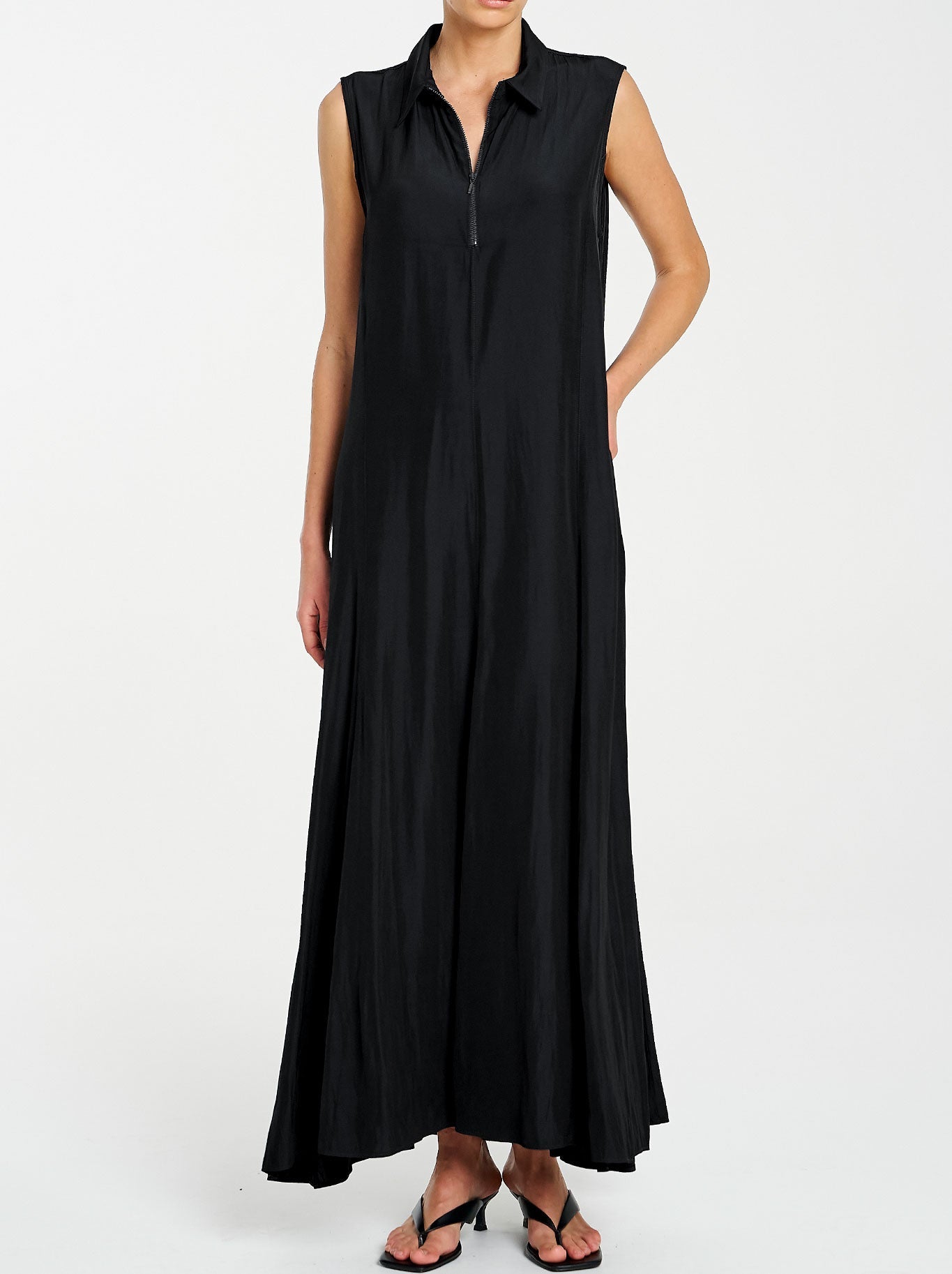 Image of Dresses. Product name - FLIP MAXI DRESS in Black colour by brand - Mela Purdie