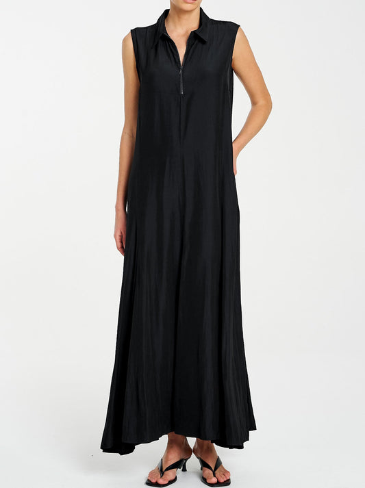 Image of Dresses. Product name - FLIP MAXI DRESS in Black colour by brand - Mela Purdie