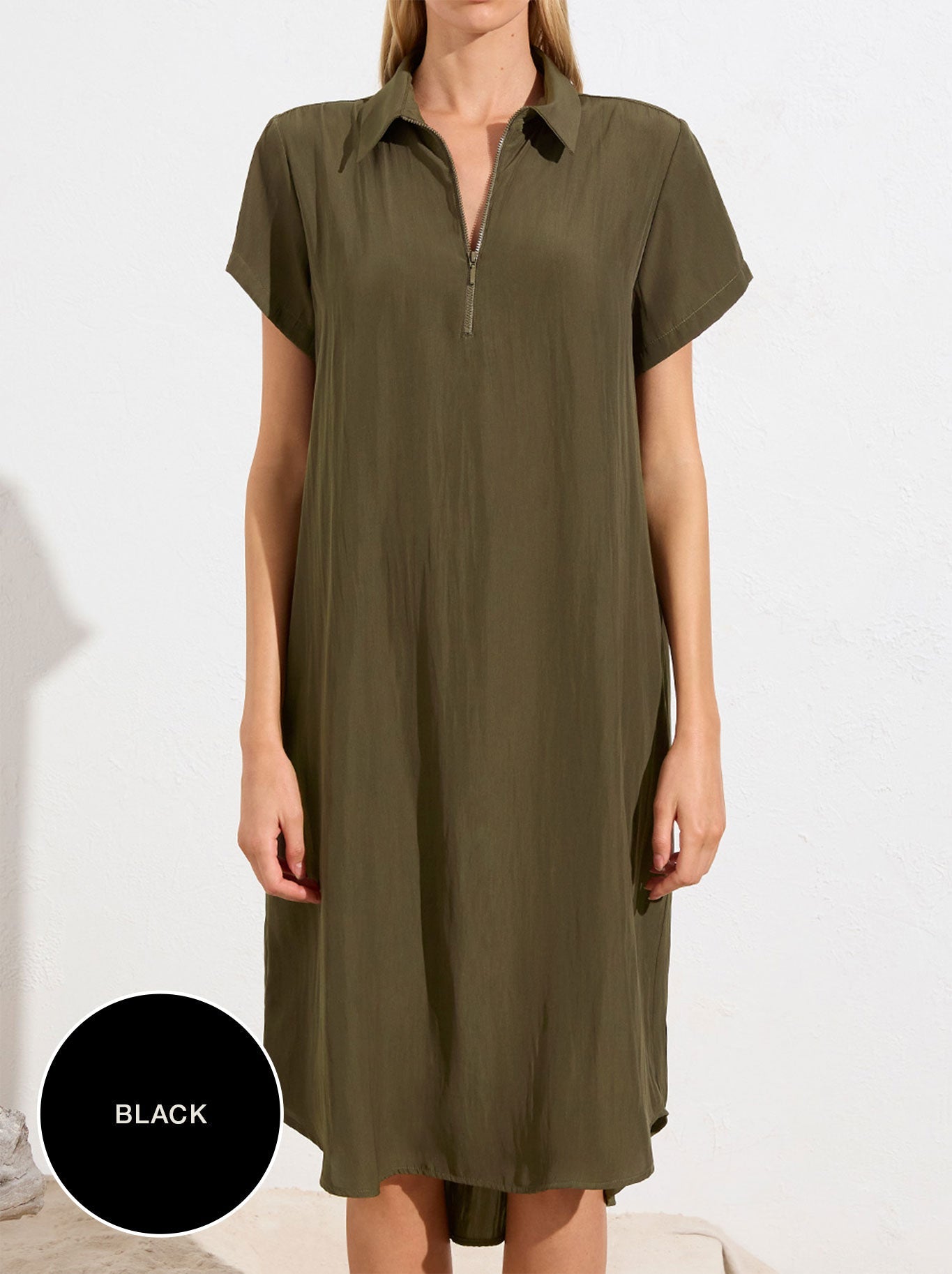 Image of Dresses. Productname: MELA PURDIE SS ZIP DRESS in Black colour by brand - Mela Purdie