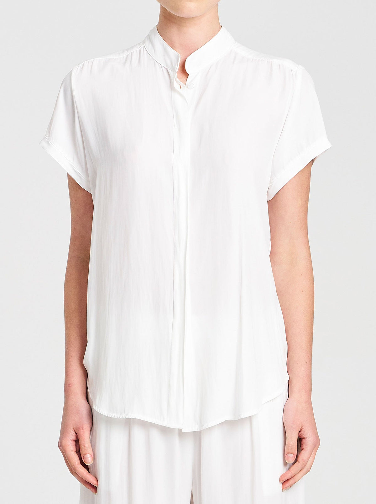 Image of Shirts. Productname: MELA PURDIE SOFT STAND SHIRT in Magenta colour by brand - Mela Purdie