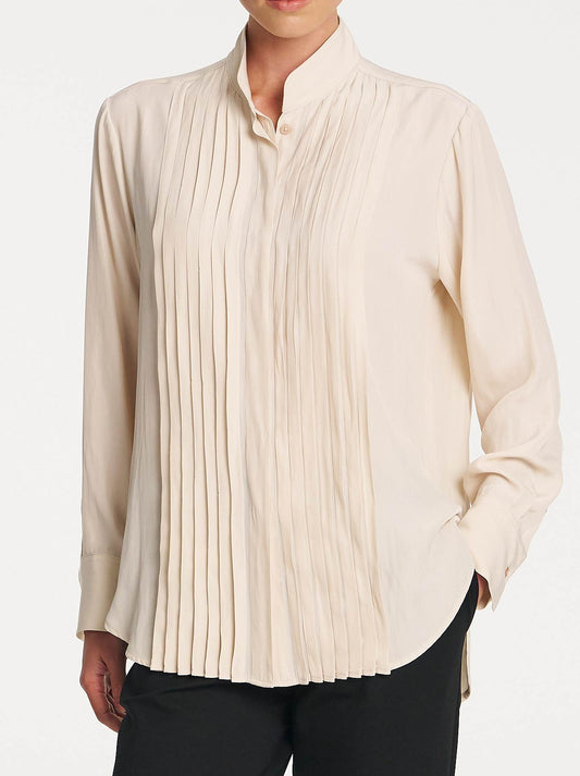 Image of Blouses. Product name - Mela Purdie Balcony Blouse in Vanilla colour by brand - Mela Purdie