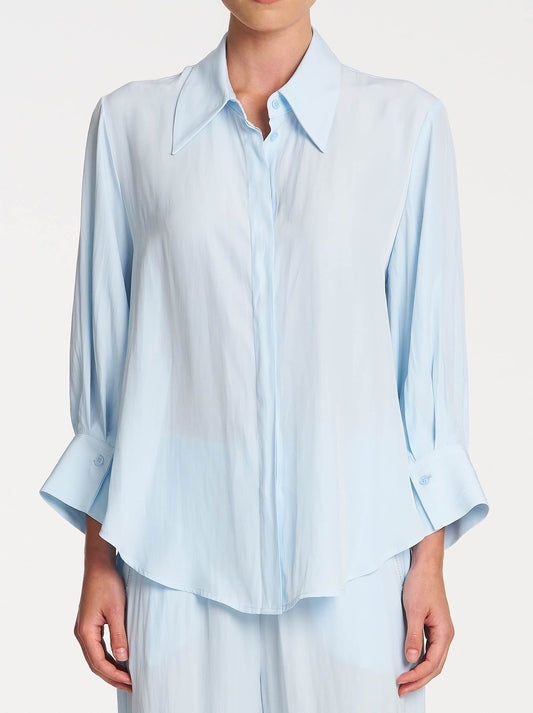 Image of a model wearing Tops. Product name - MELA PURDIE RESORT BLOUSE in Dream colour by brand - Mela Purdie