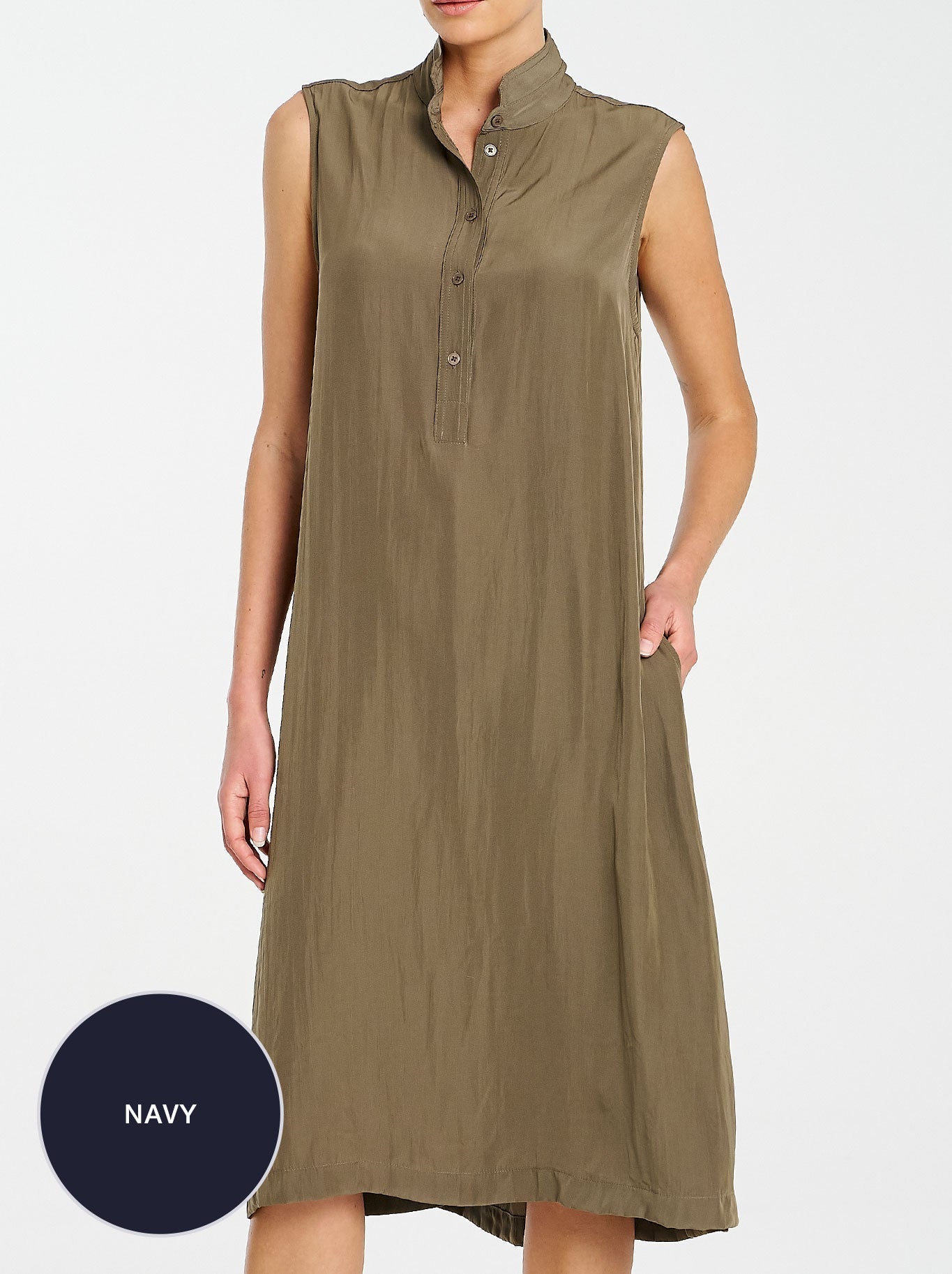 Image of Dresses. Productname: MELA PURDIE TAB SLIDE DRESS in Navy colour by brand - Mela Purdie