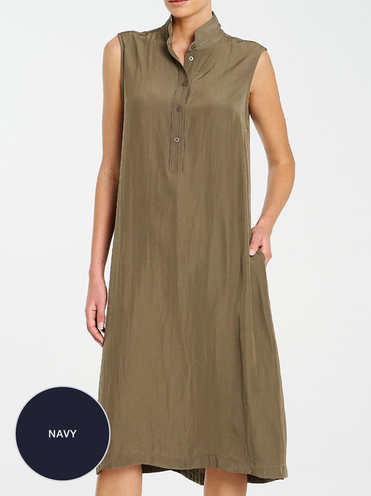 Image of Dresses. Productname: MELA PURDIE TAB SLIDE DRESS in Navy colour by brand - Mela Purdie