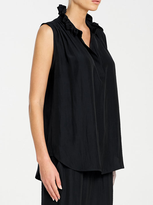 MELA PURDIE FRILL NECK TANK (Black)