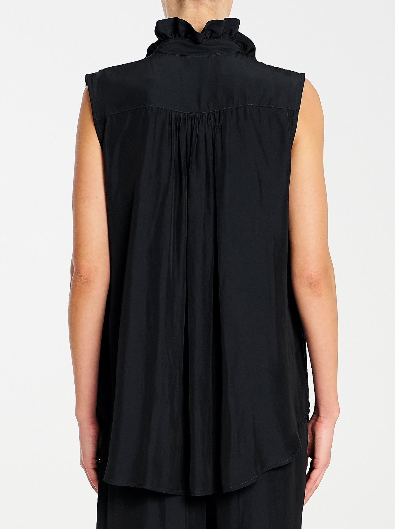 MELA PURDIE FRILL NECK TANK (Black)