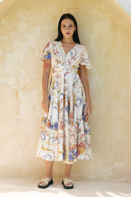 Image of Dresses. Productname: Heychic Melina Floral V-Neck Midi Dress in Multicolour colour by brand - Heychic