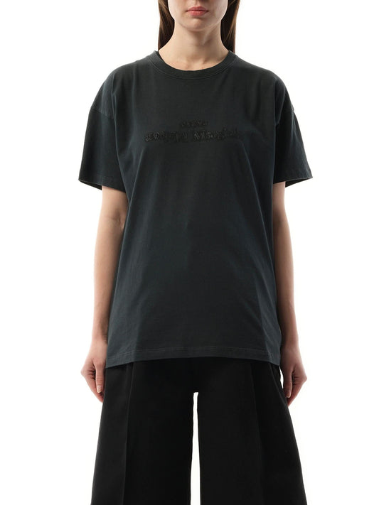 Image of T-Shirts. Product name - Memory of Reverse Logo T-Shirt in Black colour by brand - MAISON MARGIELA