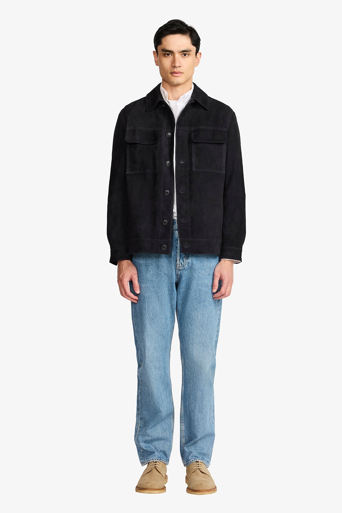 Image of Coats & Jackets. Productname: Anthony Squires Mercer Navy Suede Jacket in Navy colour by brand - Anthony Squires
