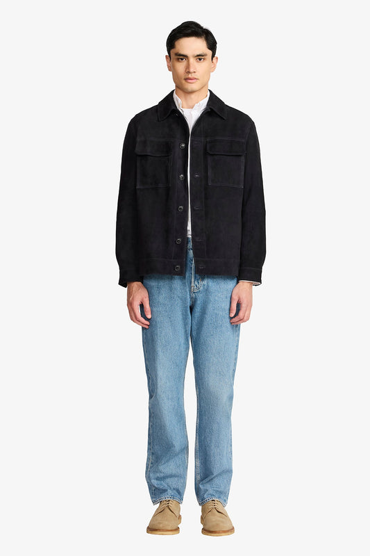 Image of Coats & Jackets. Productname: Anthony Squires Mercer Navy Suede Jacket in Navy colour by brand - Anthony Squires