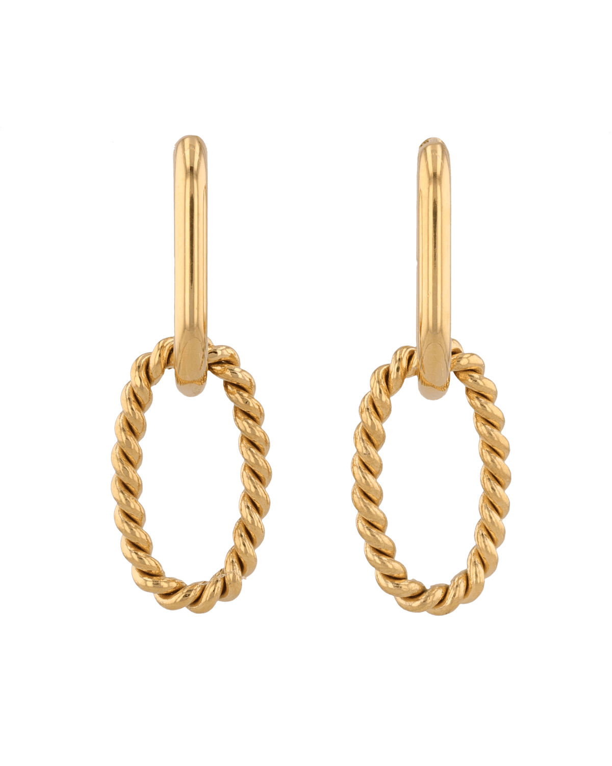 Image of Earrings. Product name - Mia Convertible Gold Hoop Earrings in colour by brand - LAVANA