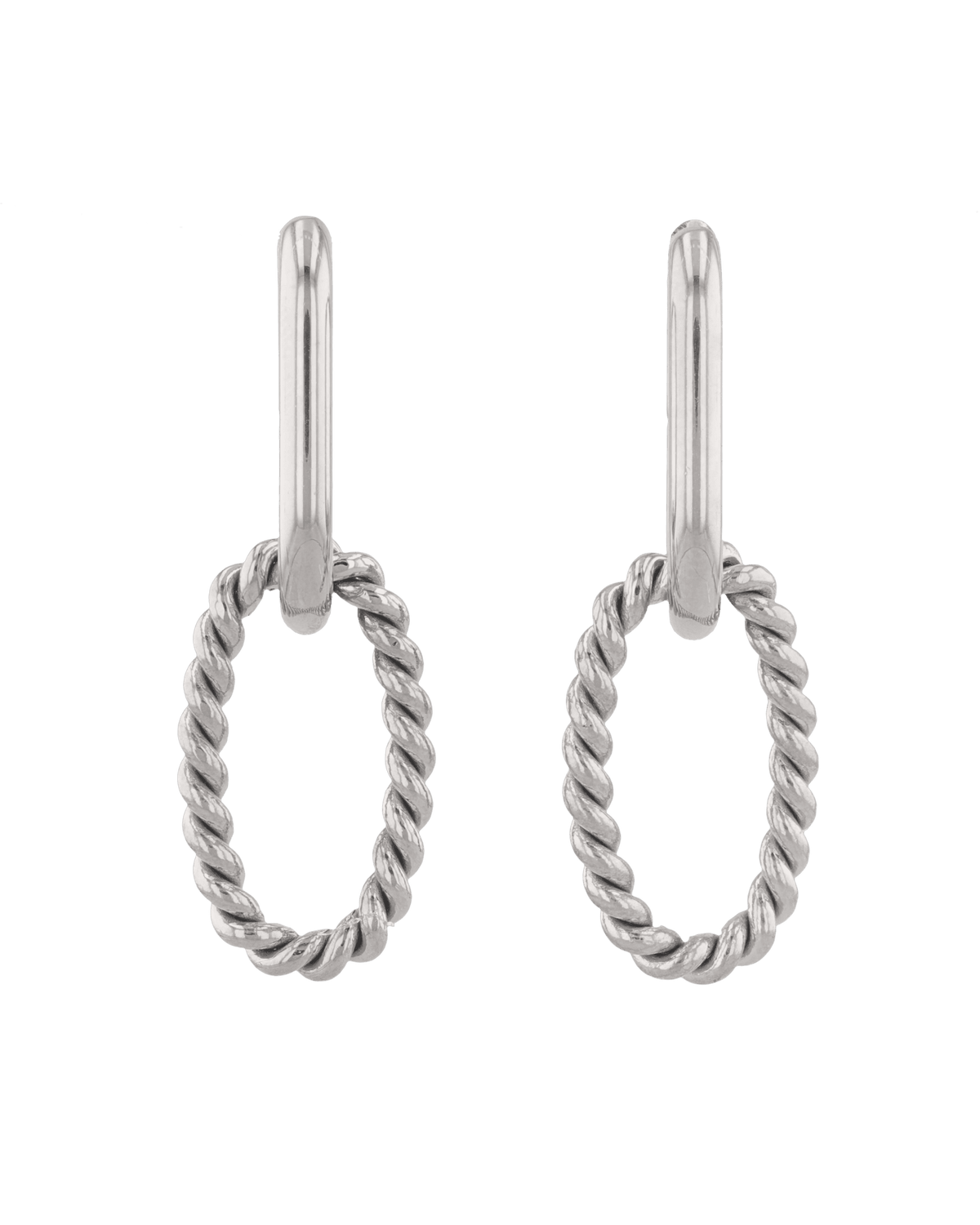 Image of Earrings. Product name - Mia Convertible Silver Hoop Earrings in colour by brand - LAVANA