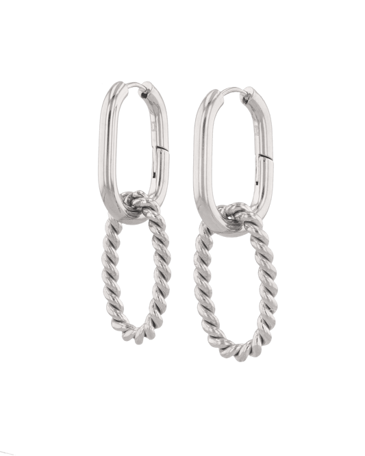 LAVANA Mia Convertible Silver Hoop Earrings
