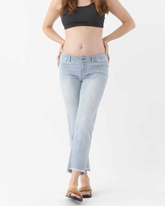 Image of Jeans. Product name - Mid Rise Slim Straight Jeans in colour by brand - Soon Maternity
