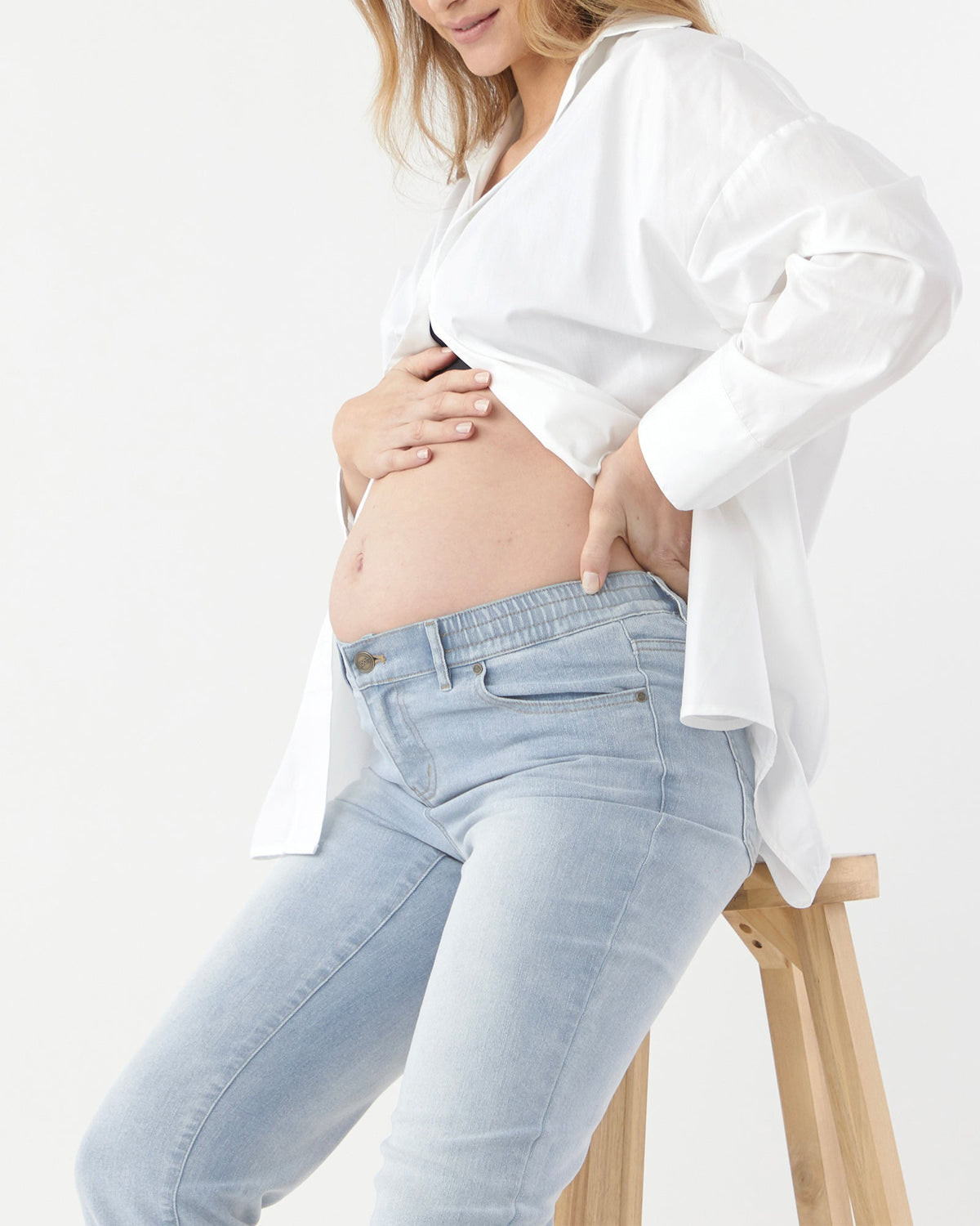 Soon Maternity Mid Rise Slim Straight Jeans